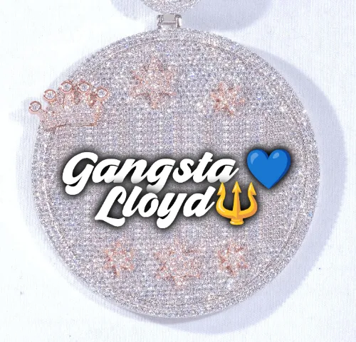 CUSTOM LETTER NECKLACE 3D BIG CROWN DISC sold by The GUU Shop