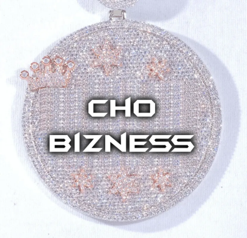 CUSTOM LETTER NECKLACE 3D BIG CROWN DISC sold by The GUU Shop