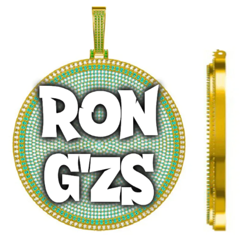 CUSTOM LETTER NECKLACE 3D BIG DISC sold by The GUU Shop