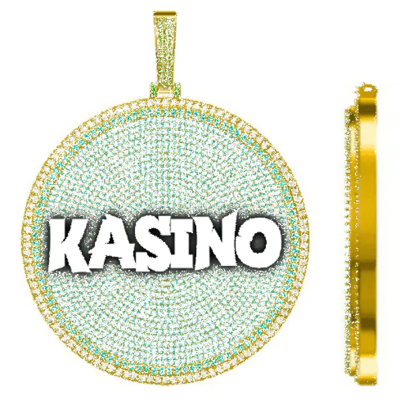 CUSTOM LETTER NECKLACE 3D BIG DISC sold by The GUU Shop