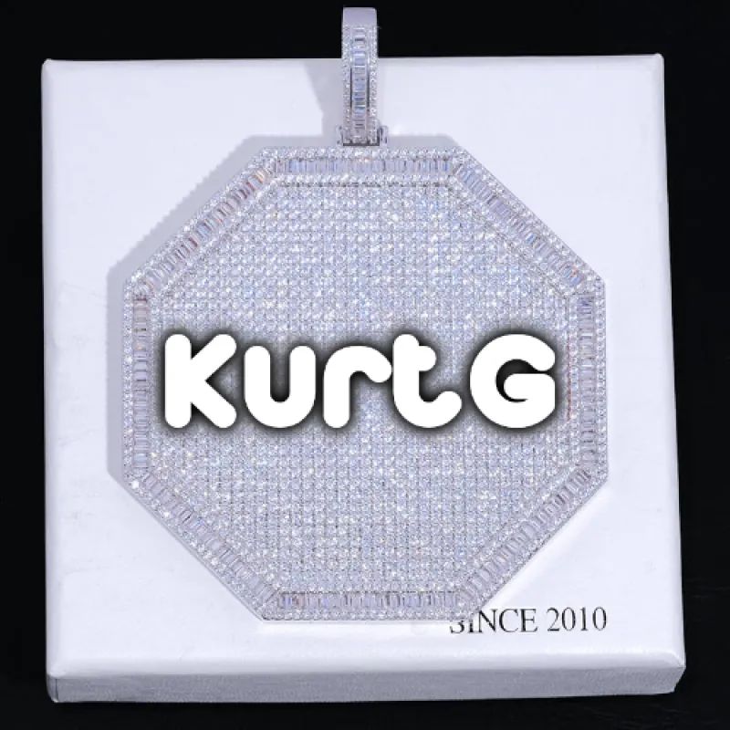 CUSTOM LETTER NECKLACE 3D BIG OCTAGON sold by The GUU Shop