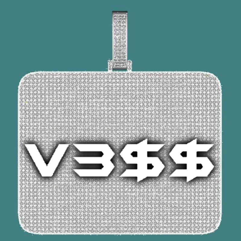 CUSTOM LETTER NECKLACE 3D BIG SQUARE sold by The GUU Shop