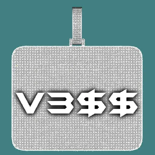 CUSTOM LETTER NECKLACE 3D BIG SQUARE sold by The GUU Shop