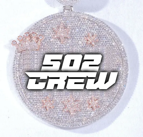 CUSTOM LETTER NECKLACE 3D BIG CROWN DISC sold by The GUU Shop