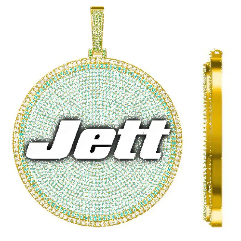 CUSTOM LETTER NECKLACE 3D BIG DISC sold by The GUU Shop