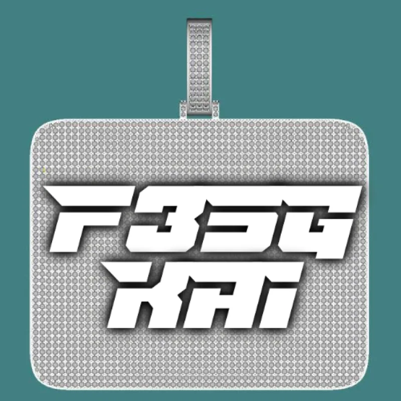 CUSTOM LETTER NECKLACE 3D BIG SQUARE sold by The GUU Shop