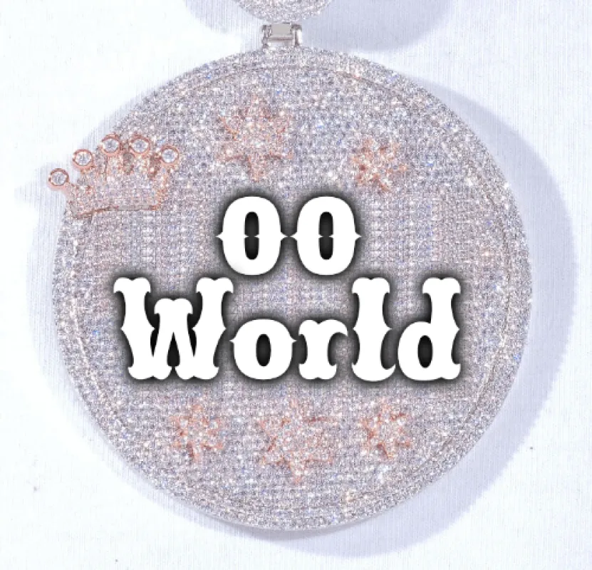 CUSTOM LETTER NECKLACE 3D BIG CROWN DISC sold by The GUU Shop
