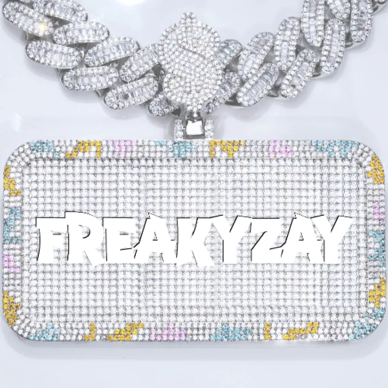 CUSTOM LETTER NECKLACE 3D COLORFUL SQUARE sold by The GUU Shop