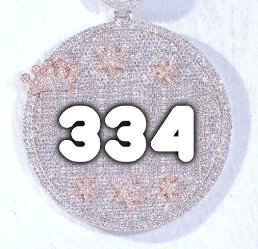 CUSTOM LETTER NECKLACE 3D BIG CROWN DISC sold by The GUU Shop