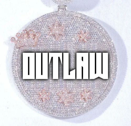 CUSTOM LETTER NECKLACE 3D BIG CROWN DISC sold by The GUU Shop