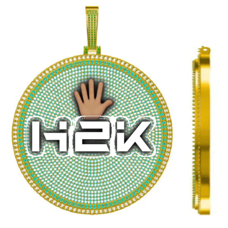 CUSTOM LETTER NECKLACE 3D BIG DISC sold by The GUU Shop