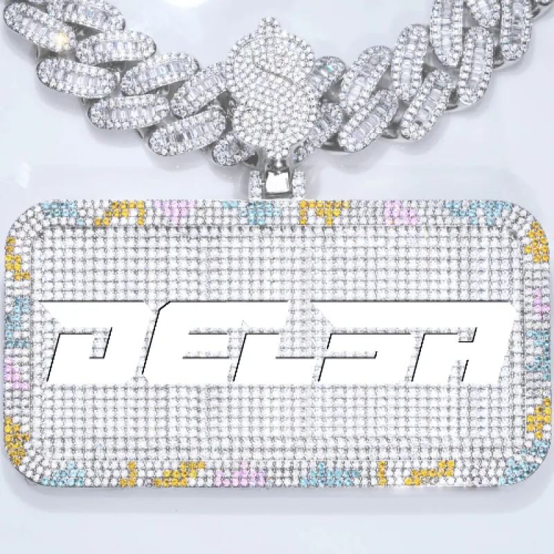 CUSTOM LETTER NECKLACE 3D COLORFUL SQUARE sold by The GUU Shop