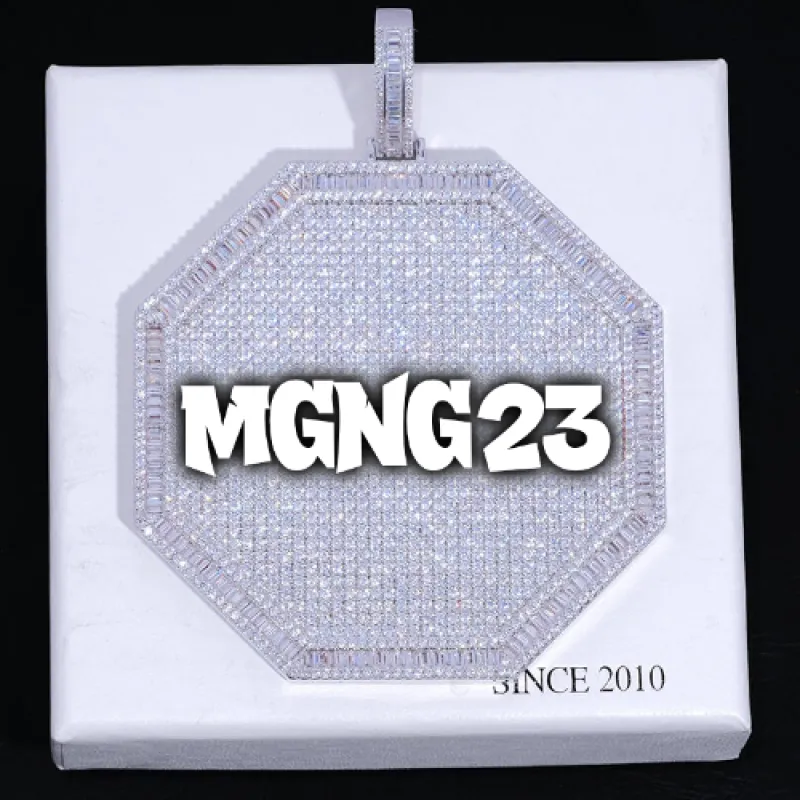 CUSTOM LETTER NECKLACE 3D BIG OCTAGON sold by The GUU Shop