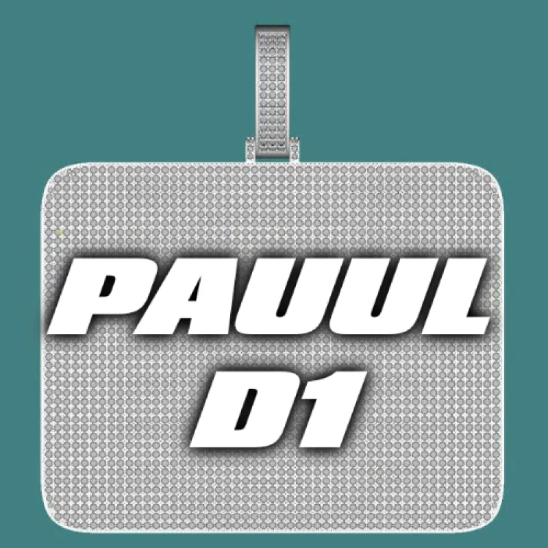 CUSTOM LETTER NECKLACE 3D BIG SQUARE sold by The GUU Shop