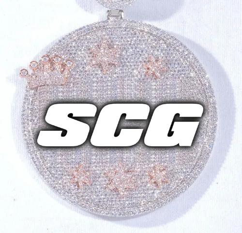 CUSTOM LETTER NECKLACE 3D BIG CROWN DISC sold by The GUU Shop