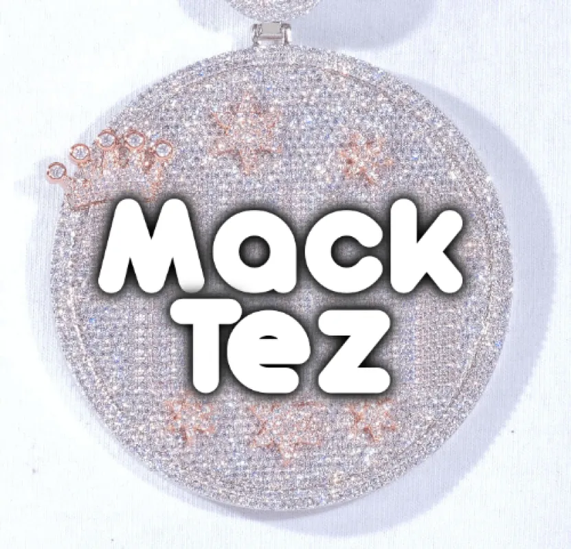 CUSTOM LETTER NECKLACE 3D BIG CROWN DISC sold by The GUU Shop