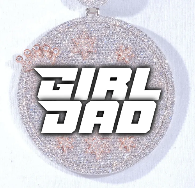 CUSTOM LETTER NECKLACE 3D BIG CROWN DISC sold by The GUU Shop