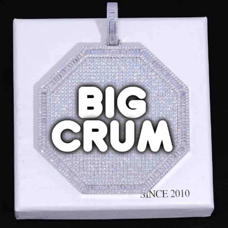 CUSTOM LETTER NECKLACE 3D BIG OCTAGON sold by The GUU Shop