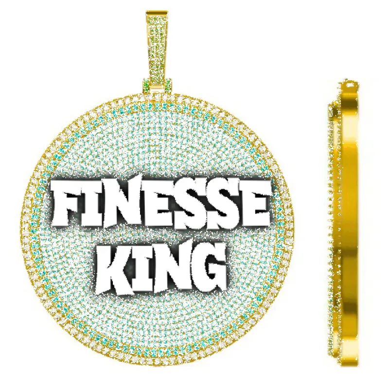 CUSTOM LETTER NECKLACE 3D BIG DISC sold by The GUU Shop