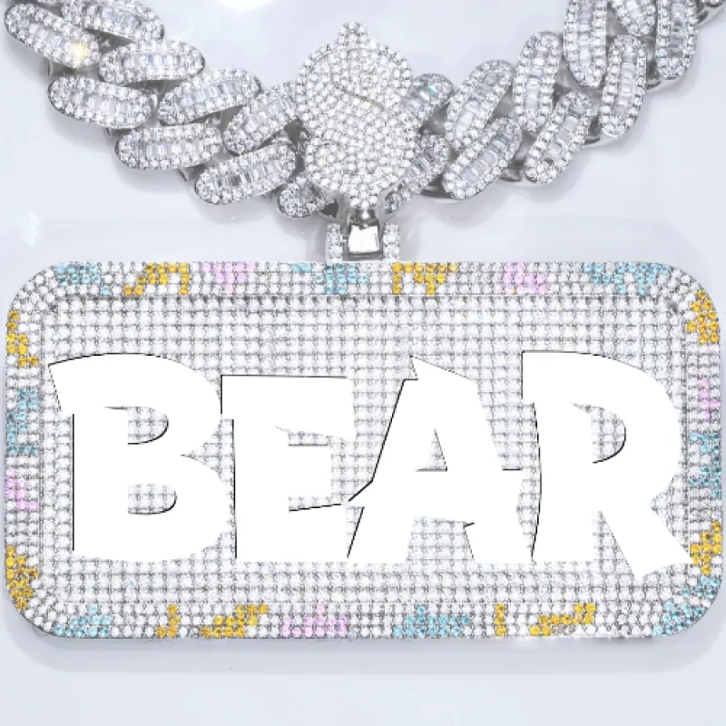 CUSTOM LETTER NECKLACE 3D COLORFUL SQUARE sold by The GUU Shop