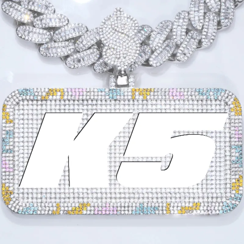 CUSTOM LETTER NECKLACE 3D COLORFUL SQUARE sold by The GUU Shop