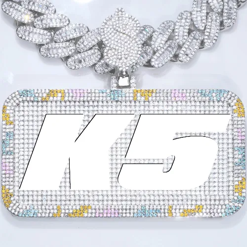 CUSTOM LETTER NECKLACE 3D COLORFUL SQUARE sold by The GUU Shop