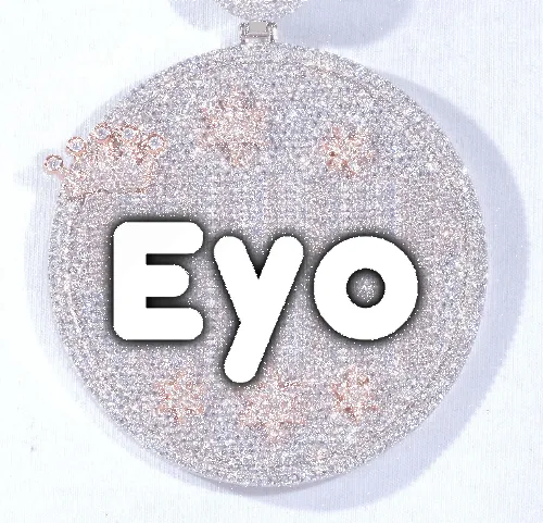 CUSTOM LETTER NECKLACE 3D BIG CROWN DISC sold by The GUU Shop