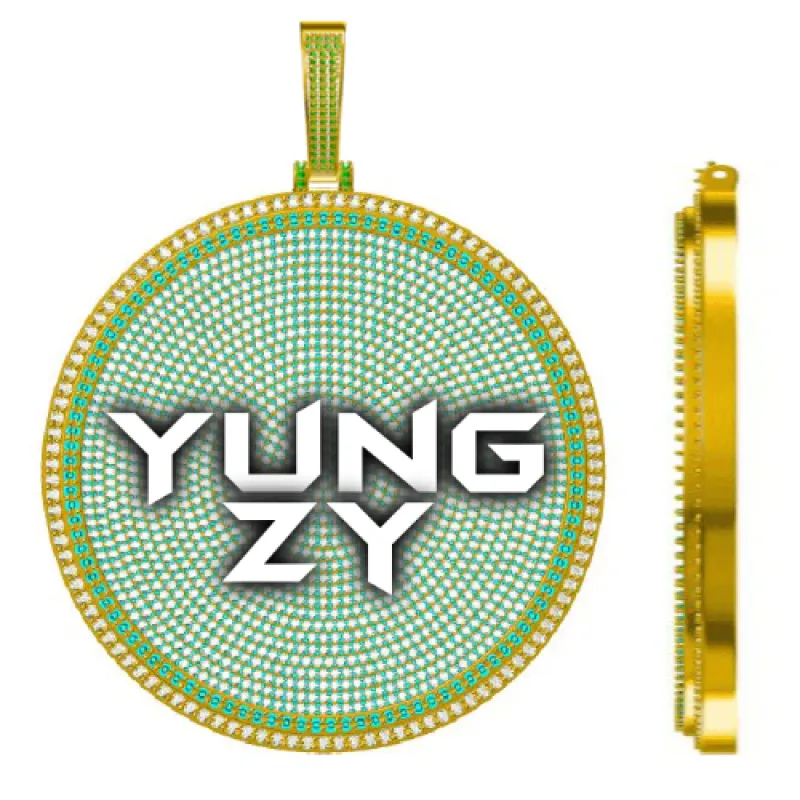 CUSTOM LETTER NECKLACE 3D BIG DISC sold by The GUU Shop