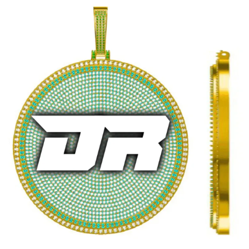 CUSTOM LETTER NECKLACE 3D BIG DISC sold by The GUU Shop