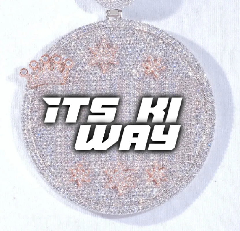 CUSTOM LETTER NECKLACE 3D BIG CROWN DISC sold by The GUU Shop