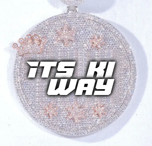 CUSTOM LETTER NECKLACE 3D BIG CROWN DISC sold by The GUU Shop