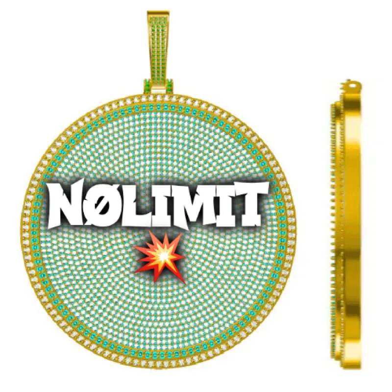 CUSTOM LETTER NECKLACE 3D BIG DISC sold by The GUU Shop