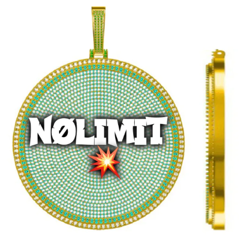 CUSTOM LETTER NECKLACE 3D BIG DISC sold by The GUU Shop