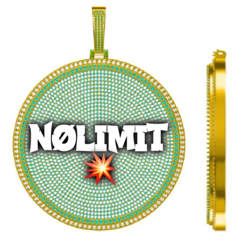 CUSTOM LETTER NECKLACE 3D BIG DISC sold by The GUU Shop