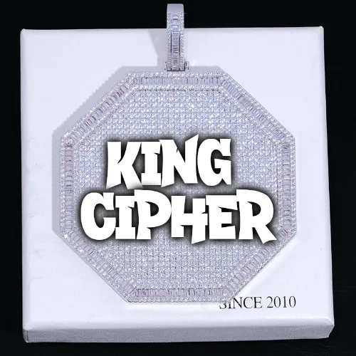 CUSTOM LETTER NECKLACE 3D BIG OCTAGON sold by The GUU Shop