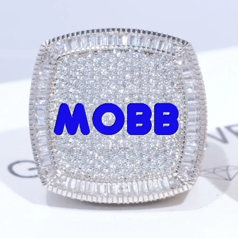 CUSTOM LETTER 3D ICED RING sold by The GUU Shop