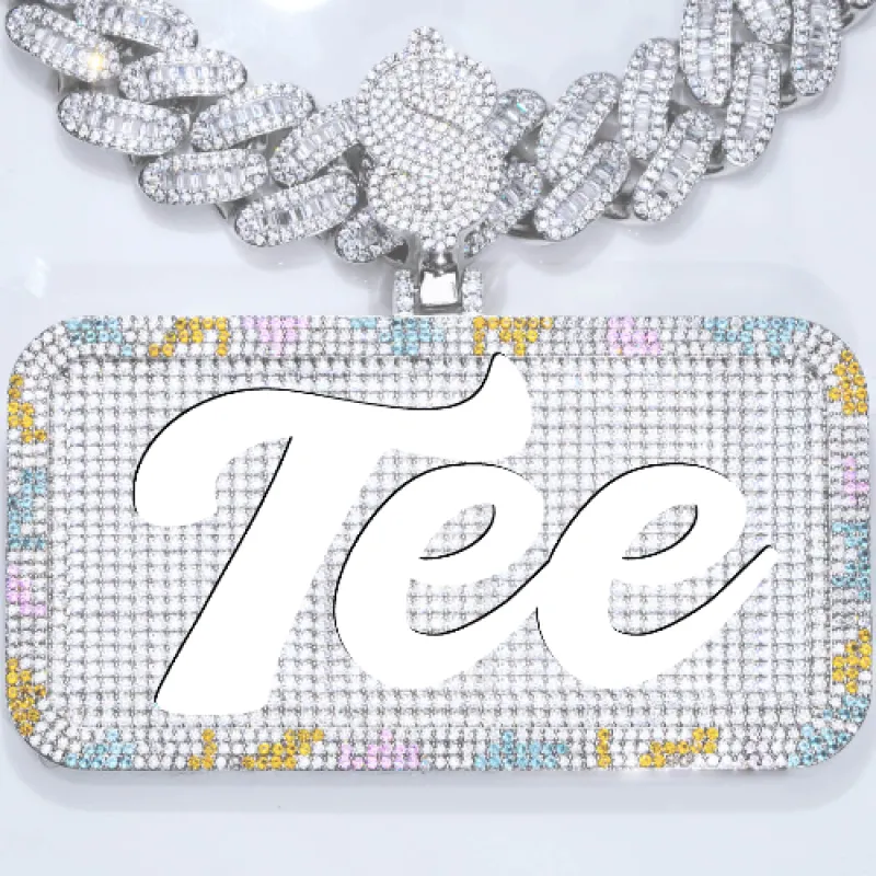 CUSTOM LETTER NECKLACE 3D COLORFUL SQUARE sold by The GUU Shop