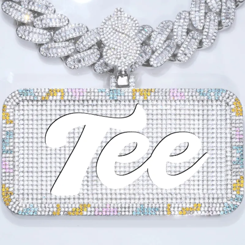 CUSTOM LETTER NECKLACE 3D COLORFUL SQUARE sold by The GUU Shop