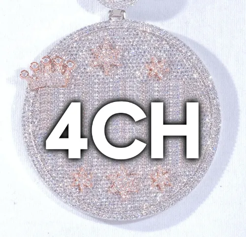 CUSTOM LETTER NECKLACE 3D BIG CROWN DISC sold by The GUU Shop