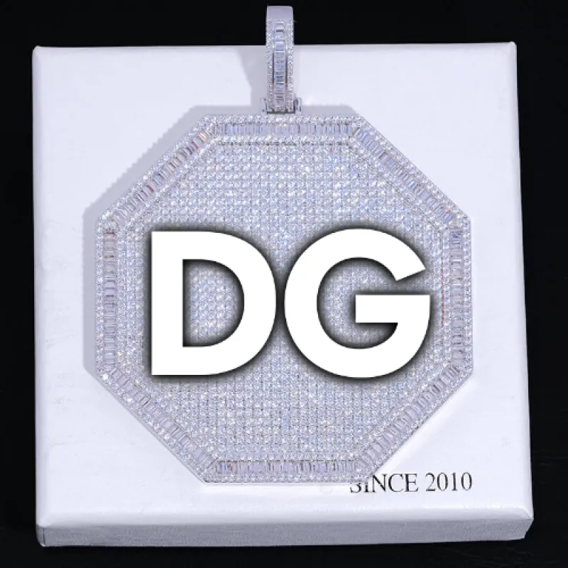 CUSTOM LETTER NECKLACE 3D BIG OCTAGON sold by The GUU Shop