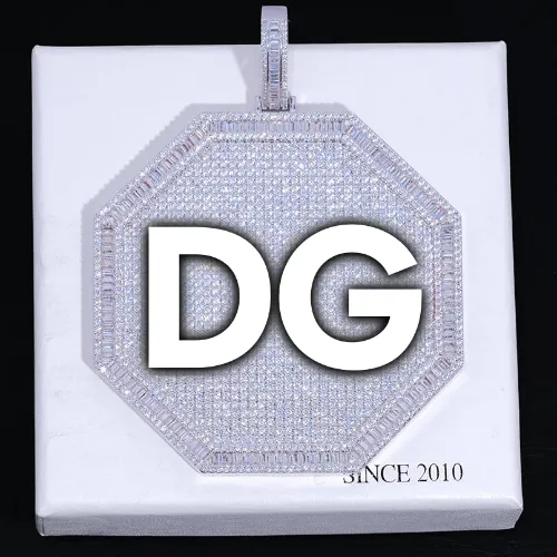 CUSTOM LETTER NECKLACE 3D BIG OCTAGON sold by The GUU Shop
