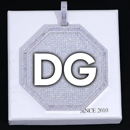 CUSTOM LETTER NECKLACE 3D BIG OCTAGON sold by The GUU Shop