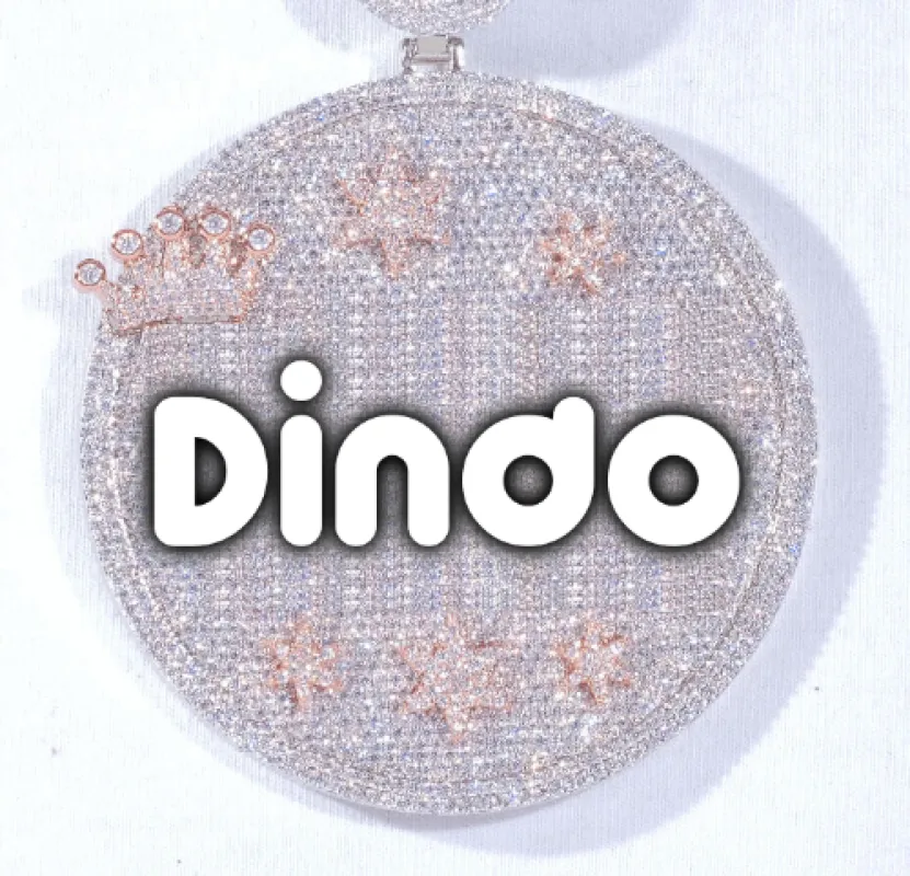 CUSTOM LETTER NECKLACE 3D BIG CROWN DISC sold by The GUU Shop