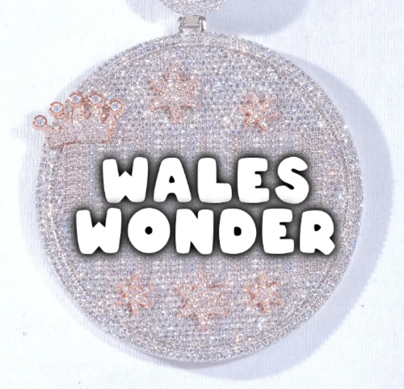 CUSTOM LETTER NECKLACE 3D BIG CROWN DISC made by The GUU Shop