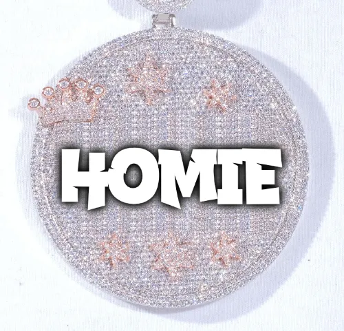 CUSTOM LETTER NECKLACE 3D BIG CROWN DISC sold by The GUU Shop