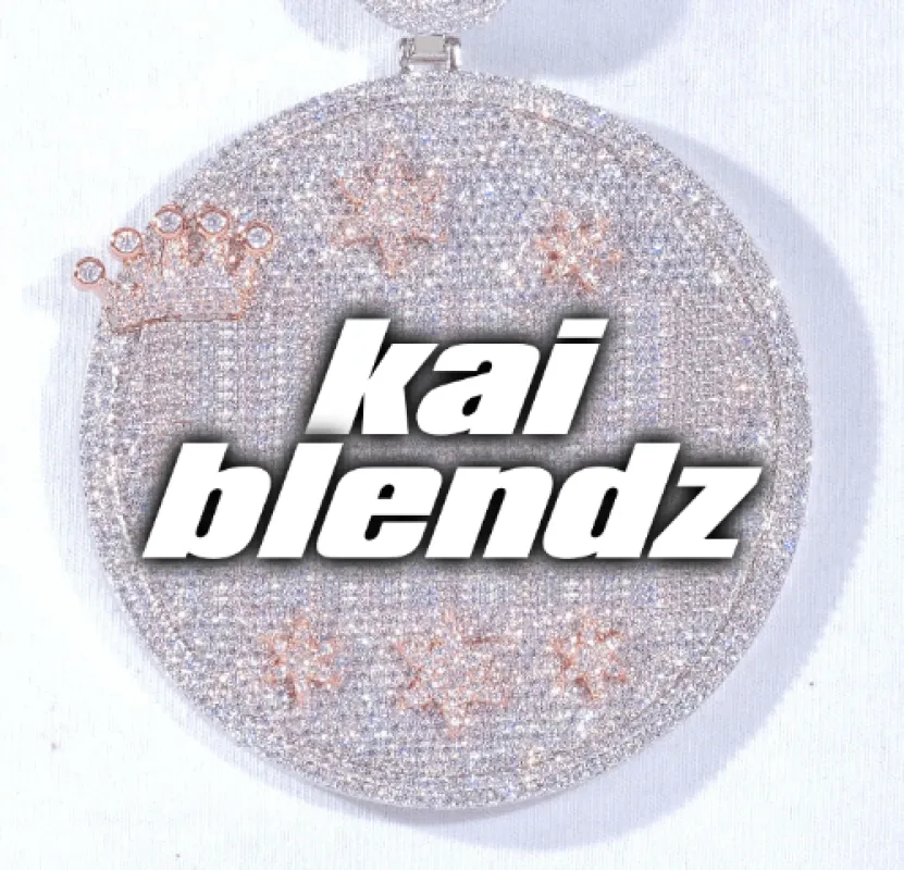 CUSTOM LETTER NECKLACE 3D BIG CROWN DISC sold by The GUU Shop