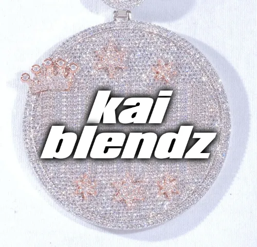 CUSTOM LETTER NECKLACE 3D BIG CROWN DISC sold by The GUU Shop