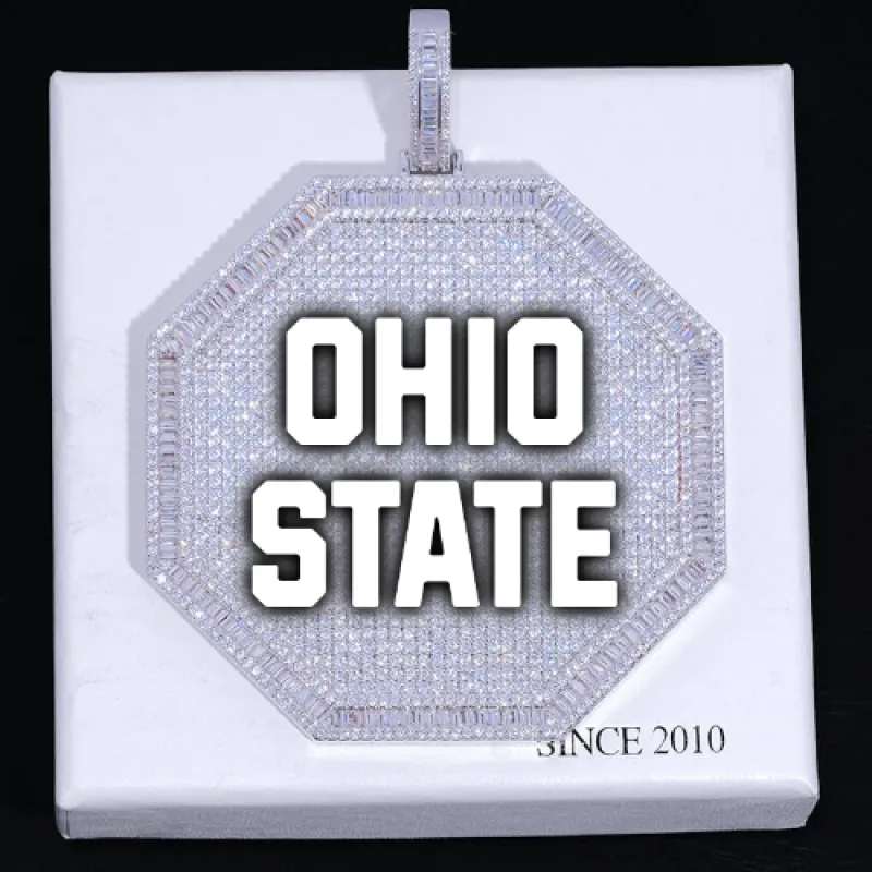 CUSTOM LETTER NECKLACE 3D BIG OCTAGON sold by The GUU Shop