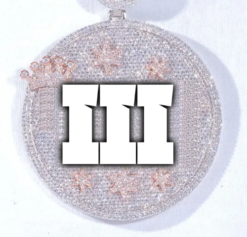 CUSTOM LETTER NECKLACE 3D BIG CROWN DISC sold by The GUU Shop