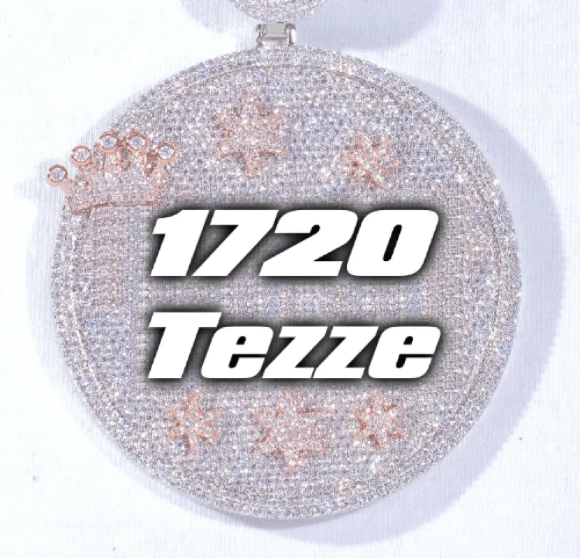 CUSTOM LETTER NECKLACE 3D BIG CROWN DISC made by The GUU Shop